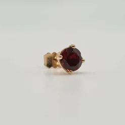 Boucles d'oreilles or rose grenat rouge