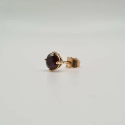 Boucles d'oreilles or rose grenat rouge