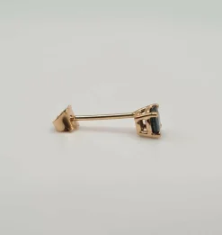 Boucles d’oreilles or rose et saphir