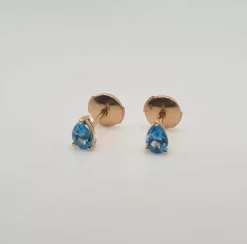 Boucles d'oreilles or rose serties de topazes