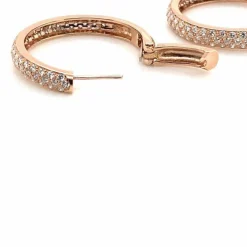 Boucles d'oreilles or rose pavage Diamants