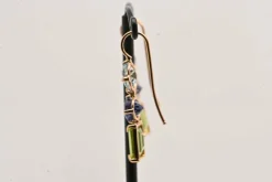 Boucles d'oreilles or rose, topaze, iolite et péridot