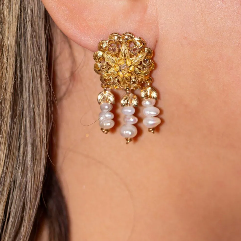 Boucles d'oreilles originales KESHI 1900 avec Diamants