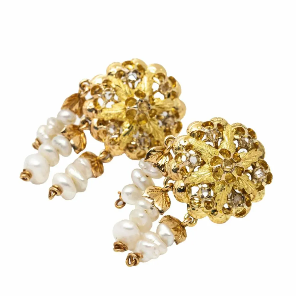 Boucles d'oreilles originales KESHI 1900 avec Diamants