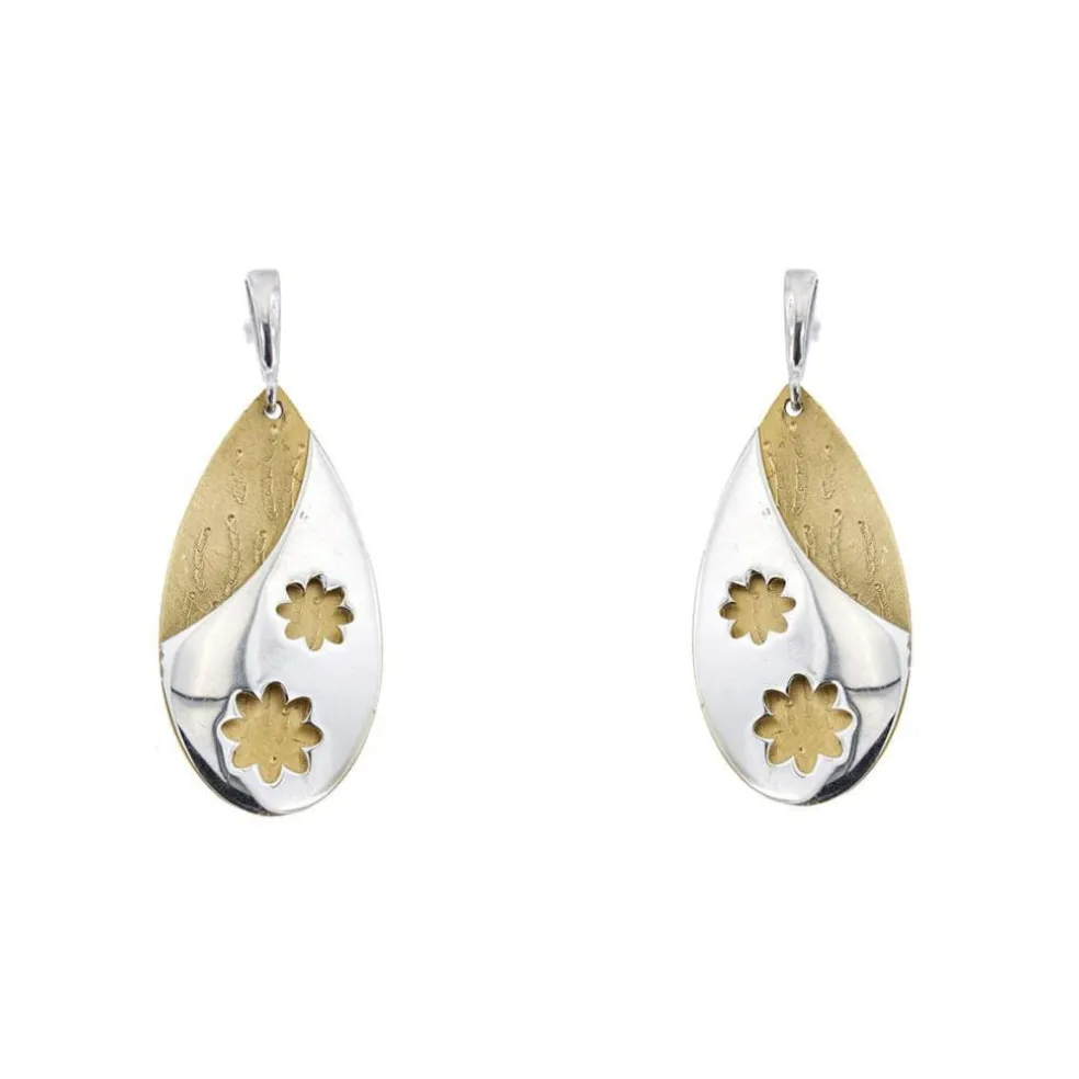 Boucles d'oreilles pendantes fleurettes