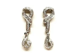 Boucles d'oreilles Pendantes Or blanc Diamant