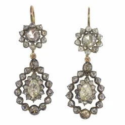 Boucles d'oreilles pendantes diamant