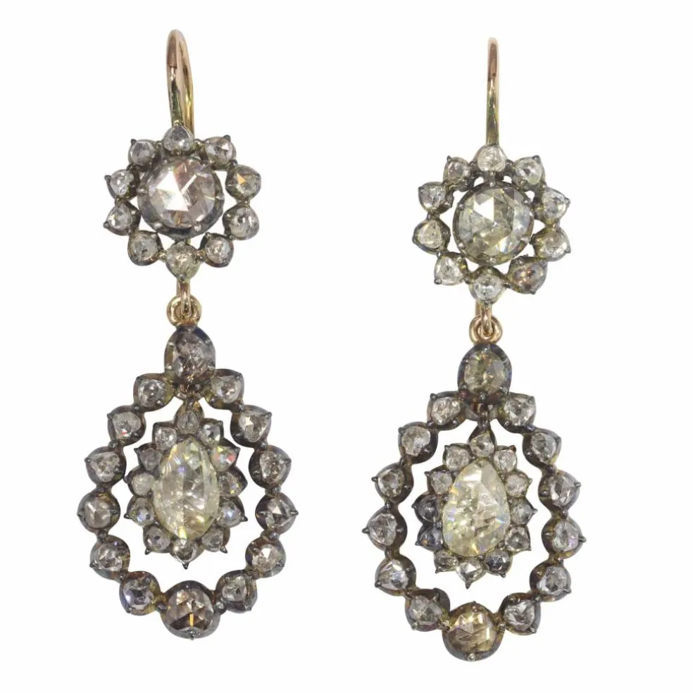 Boucles d'oreilles pendantes diamant