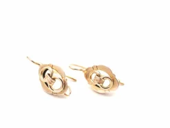 Boucles d'oreilles pendantes en or rose fin XIXe siècle