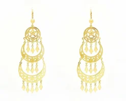 Boucles d'oreilles pendantes en or jaune