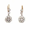 Boucles d'oreilles pendantes en or 14 carats avec diamants de 2,50 ct et pierres précieuses de style victorien antique