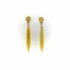 Boucles d'oreilles pendantes torpilles en calcédoine de style néo-étrusque en or 18 carats