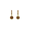 Boucles d'oreilles pendantes en or jaune avec pierres