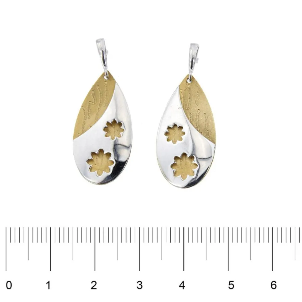 Boucles d'oreilles pendantes fleurettes
