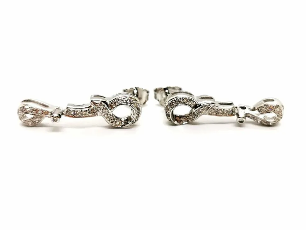 Boucles d'oreilles Pendantes Or blanc Diamant