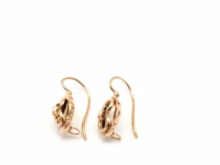 Boucles d'oreilles pendantes en or rose fin XIXe siècle
