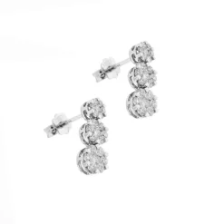 Boucles d'oreilles pendantes diamants