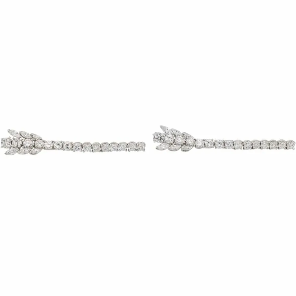 Boucles d'oreilles Pendantes Or blanc Diamant