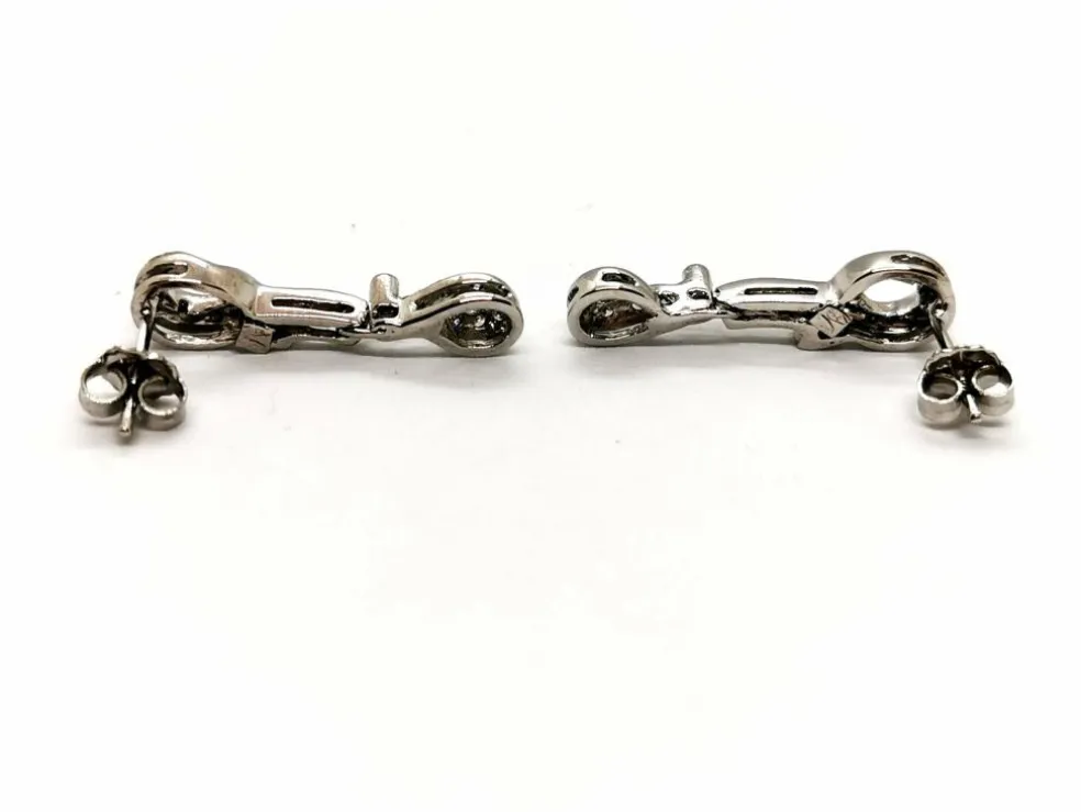 Boucles d'oreilles Pendantes Or blanc Diamant