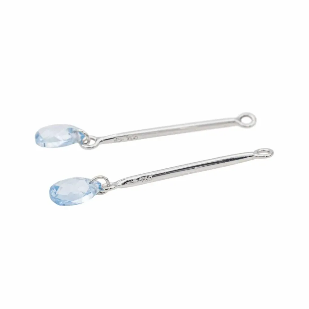 Boucles d'oreilles Pendantes Or blanc Aigue Marine