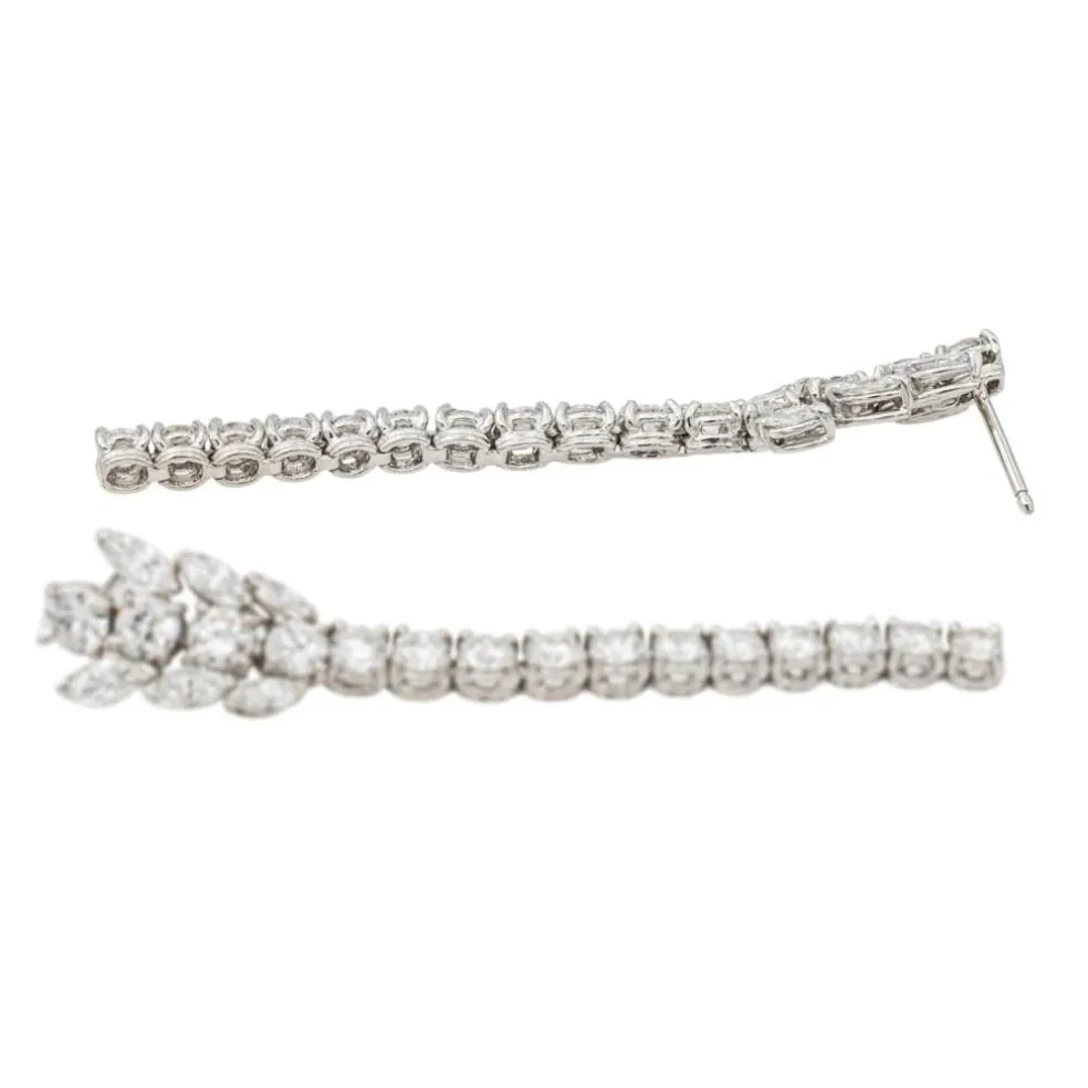 Boucles d'oreilles Pendantes Or blanc Diamant