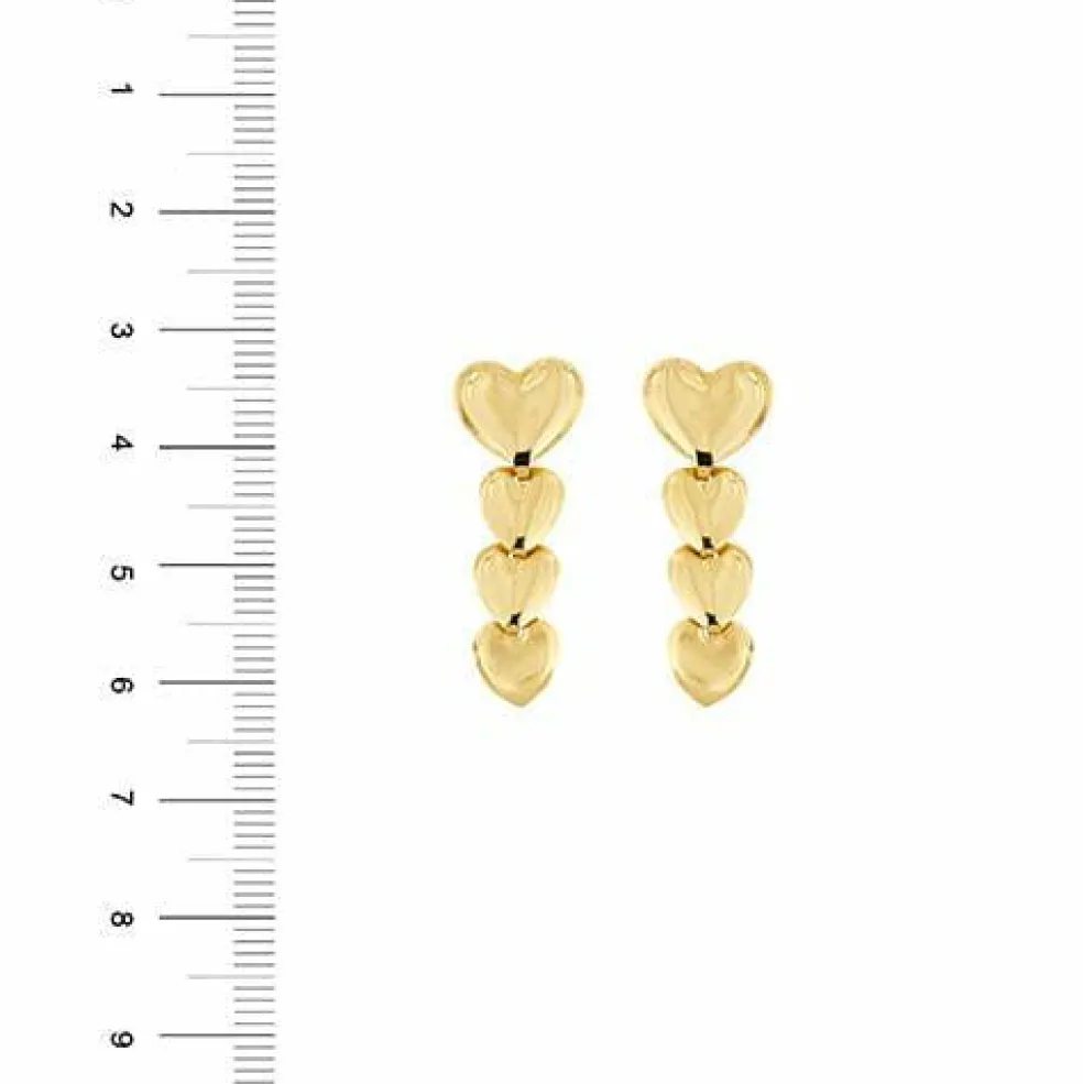 Boucles d'oreilles pendantes en forme de cœur