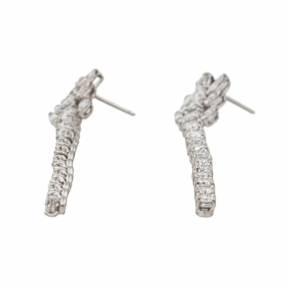 Boucles d'oreilles Pendantes Or blanc Diamant