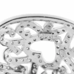 Boucles d'oreilles pendantes Coeur diamants