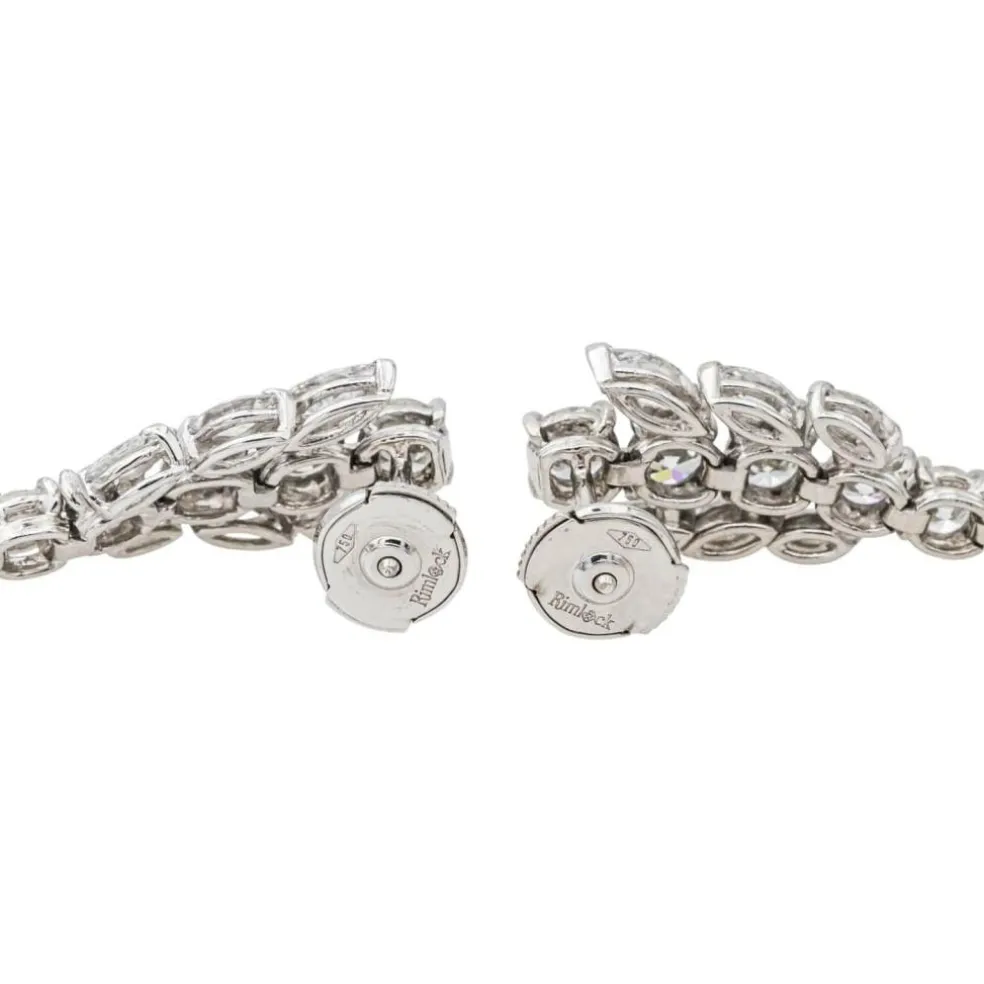 Boucles d'oreilles Pendantes Or blanc Diamant
