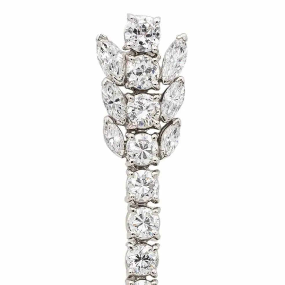 Boucles d'oreilles Pendantes Or blanc Diamant