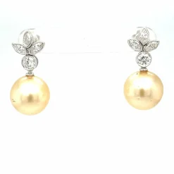 Boucles d'oreilles Perle Diamants