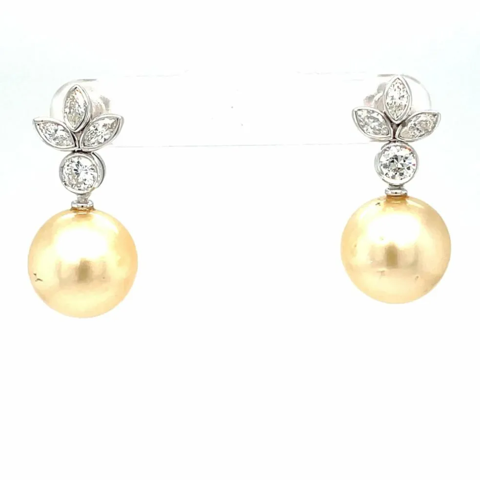 Boucles d'oreilles Perle Diamants