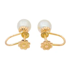 Boucles d'oreilles Perle Or rose Perle