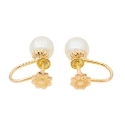 Boucles d'oreilles Perle Or rose Perle