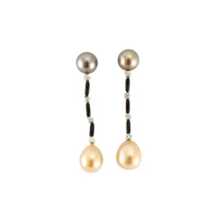 Boucles d'oreilles perles des Mers du Sud et Tahiti