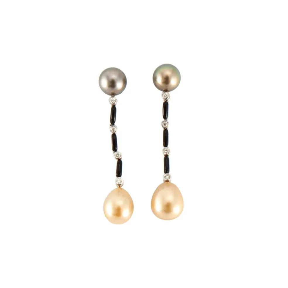 Boucles d'oreilles perles des Mers du Sud et Tahiti