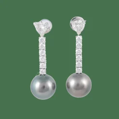 Boucles d'oreilles Perles de Tahiti Diamants