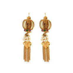 Boucles d'oreilles Perles et pierres de couleur