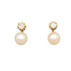 Boucles d'oreilles perles & diamants