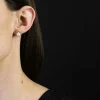 Boucles d'oreilles perles diamants ajourées