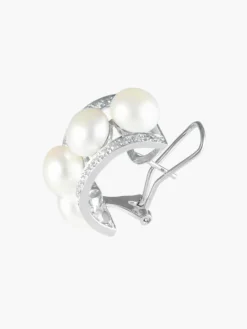 Boucles d'oreilles Perles et Diamants