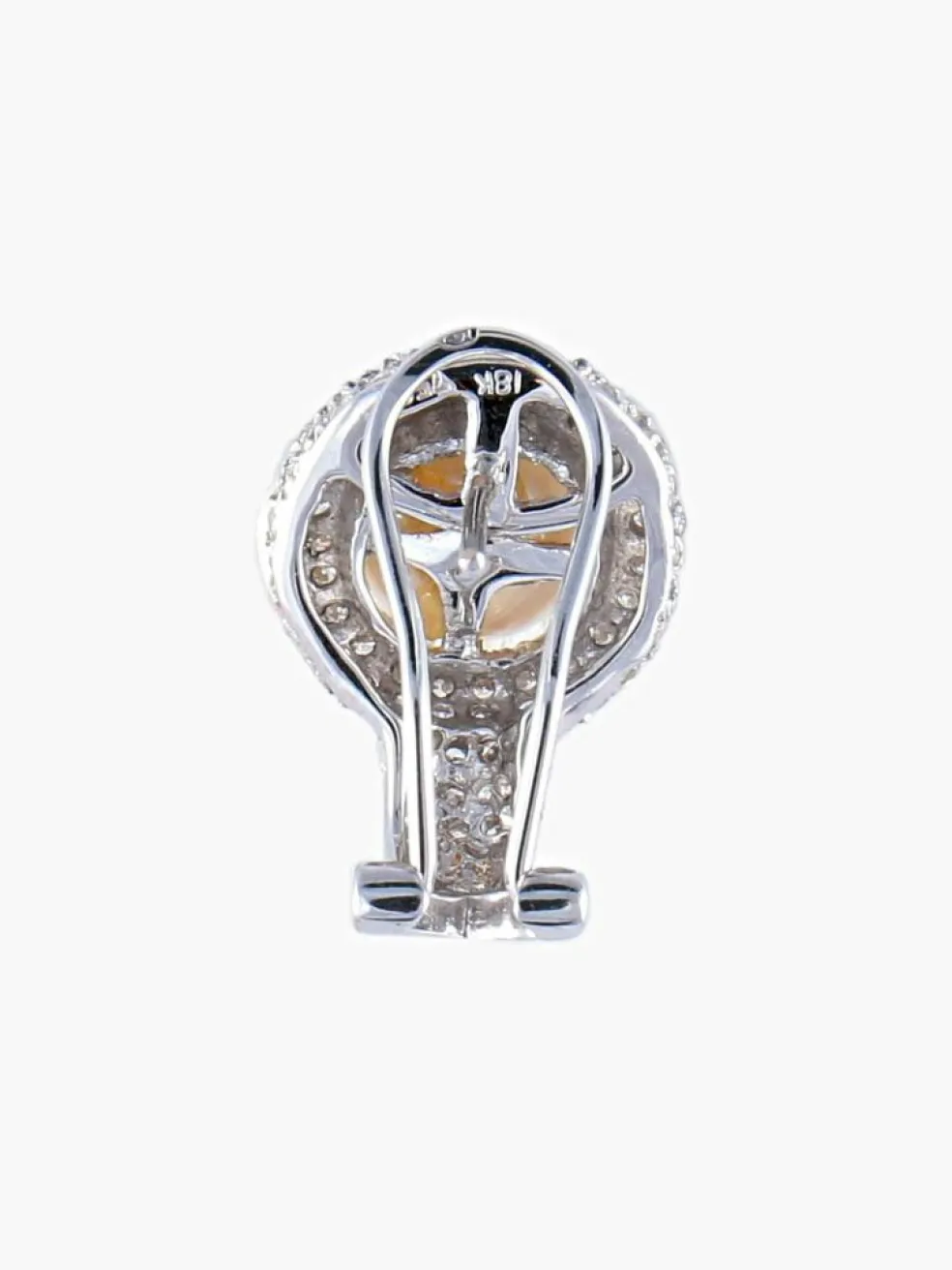 Boucles d'oreilles Perles Diamants Or blanc