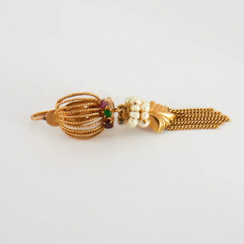 Boucles d'oreilles Perles et pierres de couleur
