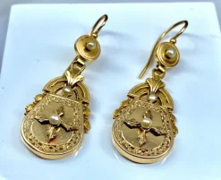 Boucles d’oreilles perles fines Napoléon III