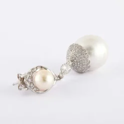 Boucles d'oreilles Perles baroques Diamants