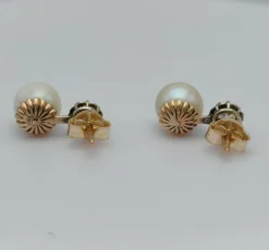 Boucles d'oreilles perles & diamants