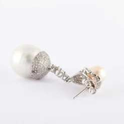 Boucles d'oreilles Perles baroques Diamants