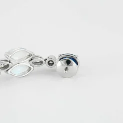 Boucles d'oreilles Pierre de lune Diamants et Saphirs
