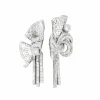 Boucles d'oreilles platine habillées de diamants