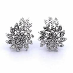 BOUCLES D'OREILLES PLATINE 14 g - DIAMANTS 3,10 CT
